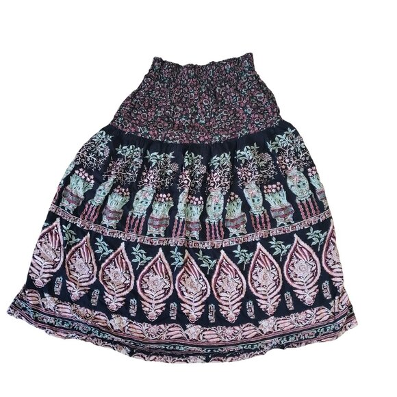 Vintage 90s Studio Michelle Stuart Floral Midi Skirt Size 8 Boho Festival Garden - Picture 1 of 5